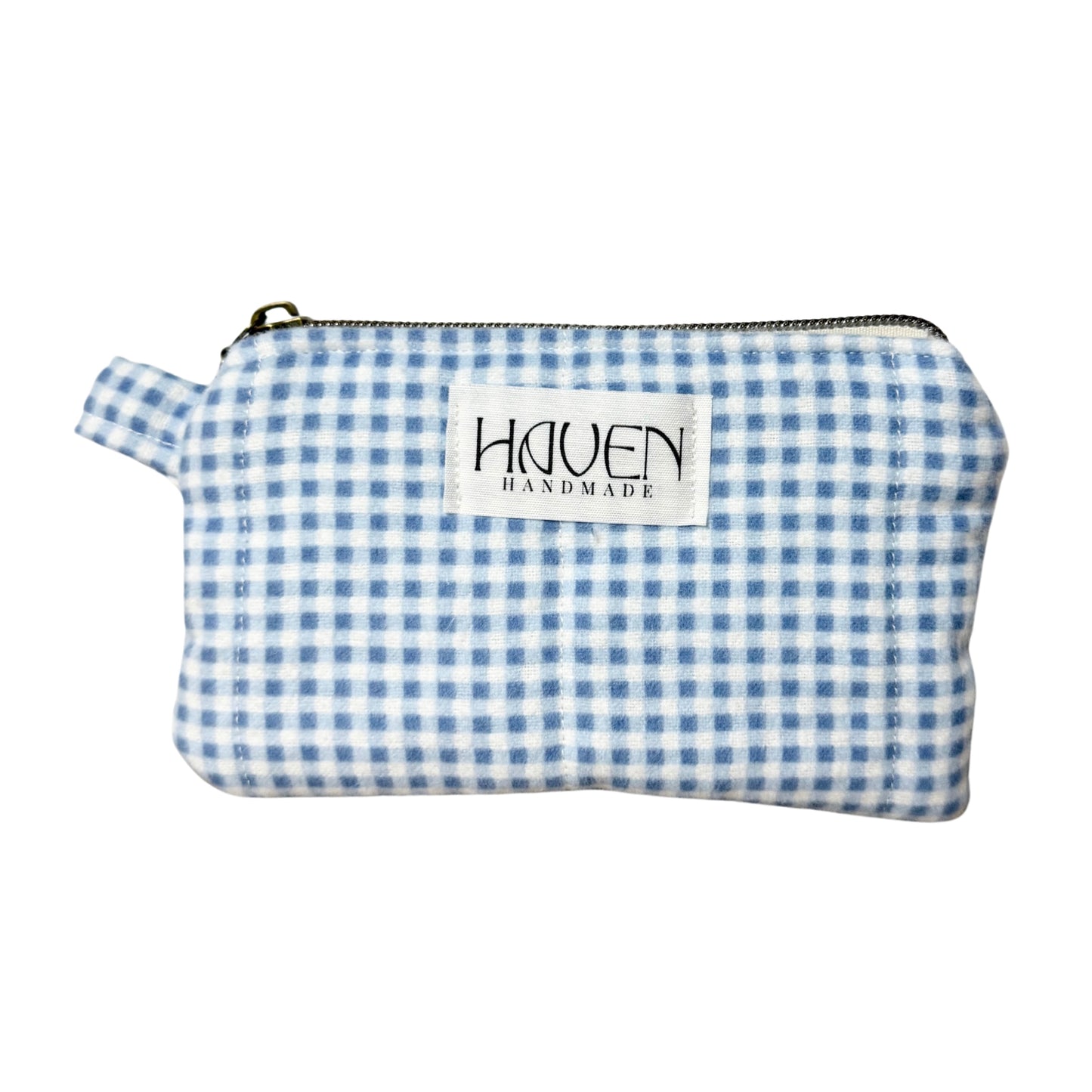 Wallet/Coin Pouch - Little Blue Gingham