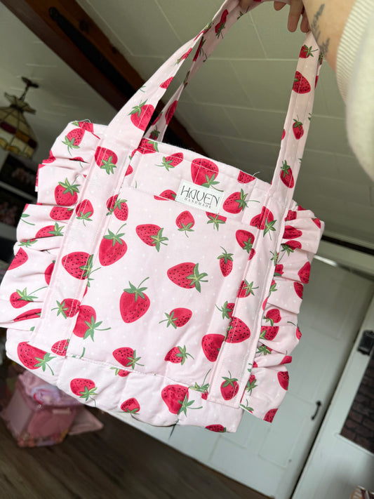Mini Tote Bag - Strawberry Bliss