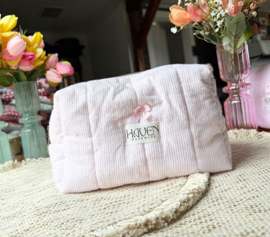 Box Pouch - Tiny Pink Lines