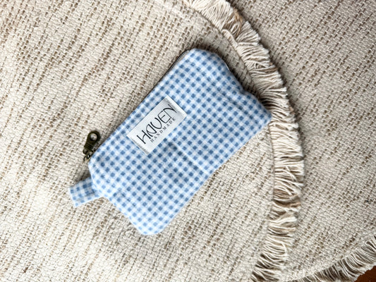 Wallet/Coin Pouch - Little Blue Gingham